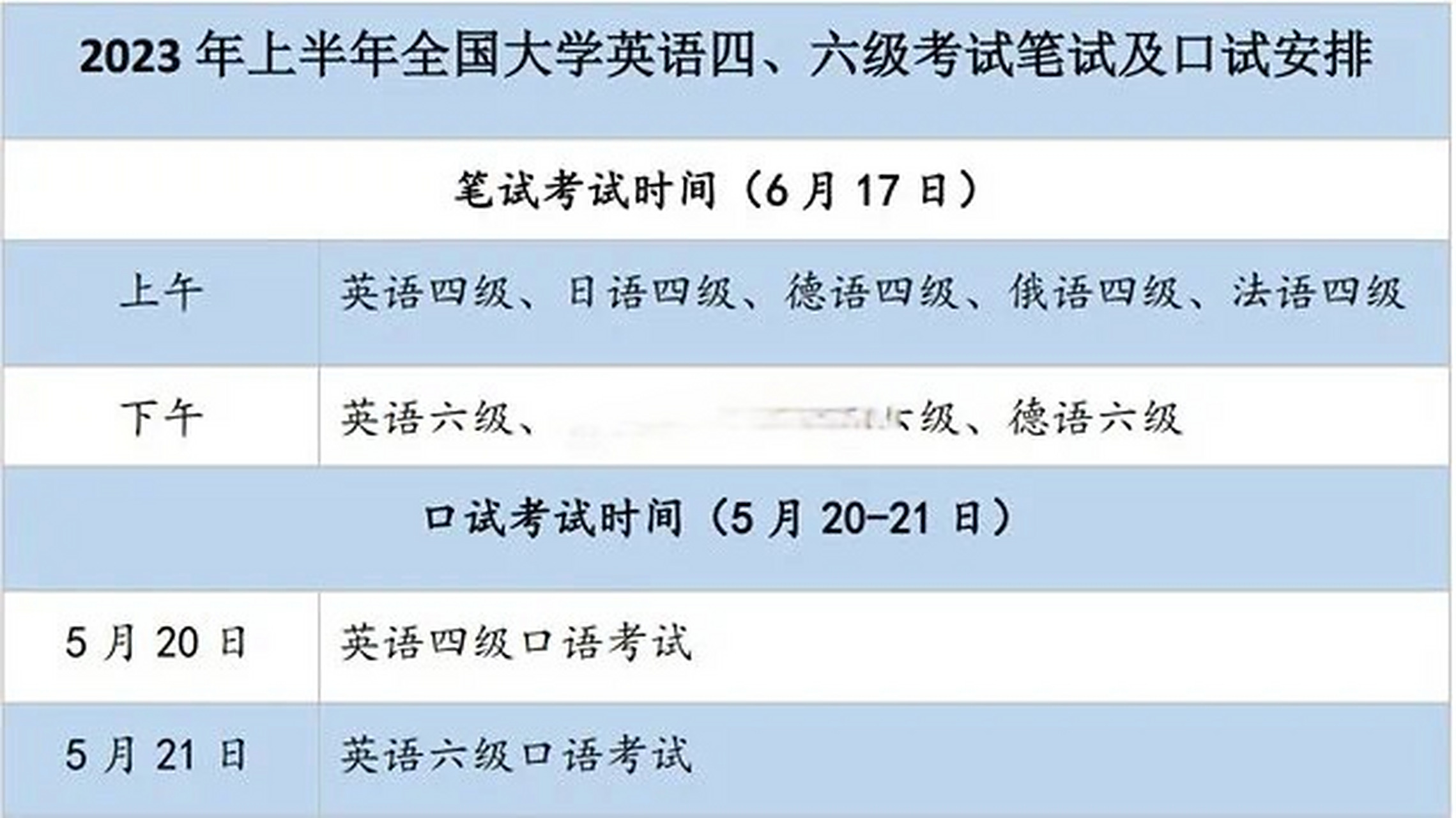英语六级考试时间安排(今年英语六级考试时间安排) 英语六级考试时间安排(今年英语六级考试时间安排)